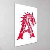 Dragon Style Letter A, Dragon Alphabet, Monogram Folie Afdrukken (Laagn)