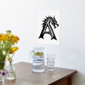 Dragon Style Letter A, Dragon Alphabet, Monogram Folie Afdrukken (Laag (Keuken))