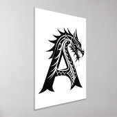 Dragon Style Letter A, Dragon Alphabet, Monogram Folie Afdrukken (Laagn)