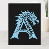 Dragon Style Letter A, Dragon Alphabet, Monogram Kaart (Voorkant)