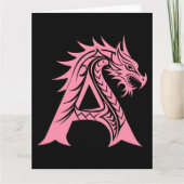 Dragon Style Letter A, Dragon Alphabet, Monogram Kaart (Voorkant)