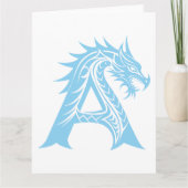 Dragon Style Letter A, Dragon Alphabet, Monogram Kaart (Voorkant)