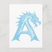 Dragon Styled Letter A, Dragon Alphabet, Monogram Briefkaart (Voorkant)