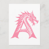 Dragon Styled Letter A, Dragon Alphabet, Monogram Briefkaart (Voorkant)