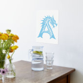 Dragon Styled Letter A, Dragon Alphabet, Monogram Folie Afdrukken (Laag (Keuken))