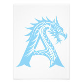 Dragon Styled Letter A, Dragon Alphabet, Monogram Foto Afdruk (Voorkant)