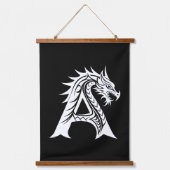 Dragon Styled Letter A, Dragon Alphabet, Monogram Hangend Wandkleed (Voorkant)