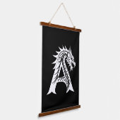 Dragon Styled Letter A, Dragon Alphabet, Monogram Hangend Wandkleed (Gebogen)