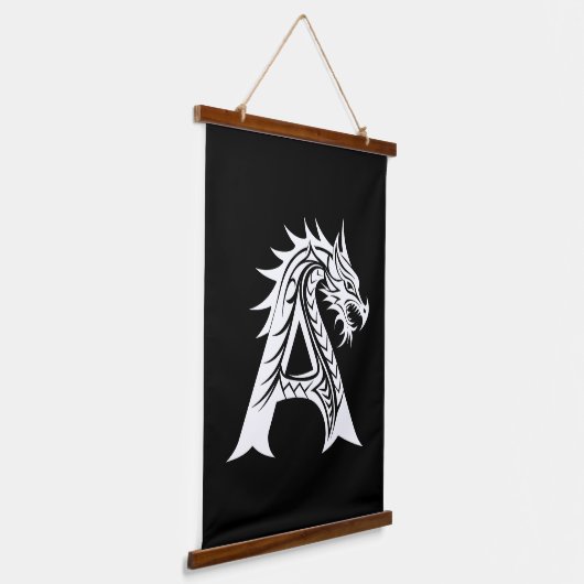 Dragon Styled Letter A, Dragon Alphabet, Monogram Hangend Wandkleed (Gebogen)