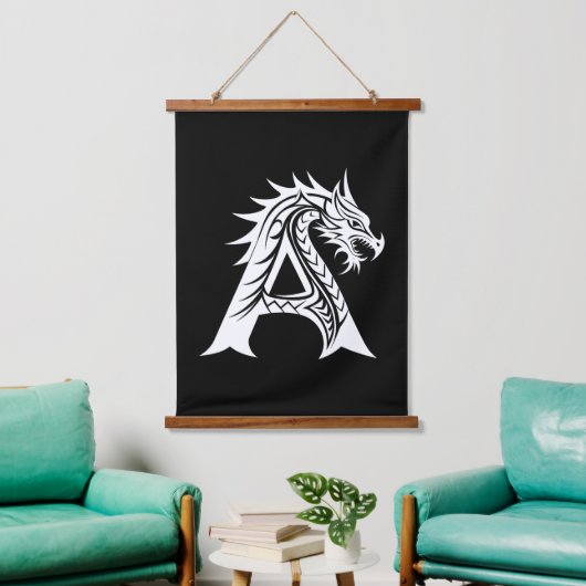 Dragon Styled Letter A, Dragon Alphabet, Monogram Hangend Wandkleed (Woonkamer)