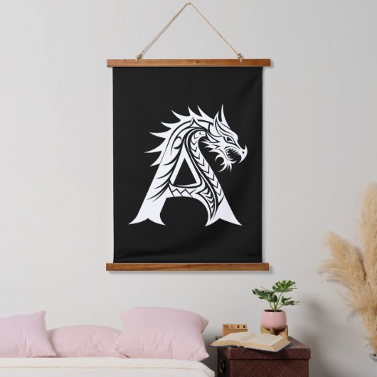 Dragon Styled Letter A, Dragon Alphabet, Monogram Hangend Wandkleed (Slaapkamer)