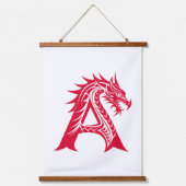 Dragon Styled Letter A, Dragon Alphabet, Monogram Hangend Wandkleed (Voorkant)