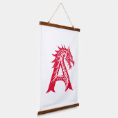Dragon Styled Letter A, Dragon Alphabet, Monogram Hangend Wandkleed (Gebogen)