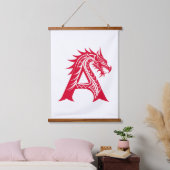 Dragon Styled Letter A, Dragon Alphabet, Monogram Hangend Wandkleed (Slaapkamer)