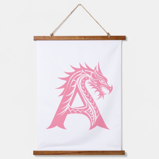 Dragon Styled Letter A, Dragon Alphabet, Monogram Hangend Wandkleed (Voorkant)