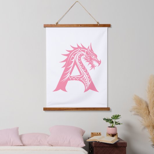 Dragon Styled Letter A, Dragon Alphabet, Monogram Hangend Wandkleed (Slaapkamer)