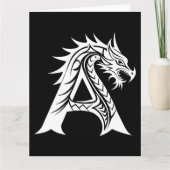 Dragon Styled Letter A, Dragon Alphabet, Monogram Kaart (Voorkant)