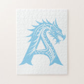 Dragon Styled Letter A, Dragon Alphabet, Monogram Legpuzzel (Verticaal)