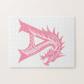 Dragon Styled Letter A, Dragon Alphabet, Monogram Legpuzzel (Horizontaal)