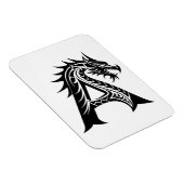 Dragon Styled Letter A, Dragon Alphabet, Monogram Magneet (Rechterzijde)