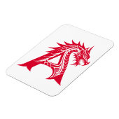 Dragon Styled Letter A, Dragon Alphabet, Monogram Magneet (Linkerzijde)