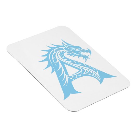 Dragon Styled Letter A, Dragon Alphabet, Monogram Magneet (Rechterzijde)