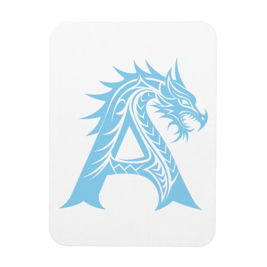 Dragon Styled Letter A, Dragon Alphabet, Monogram Magneet (Verticaal)