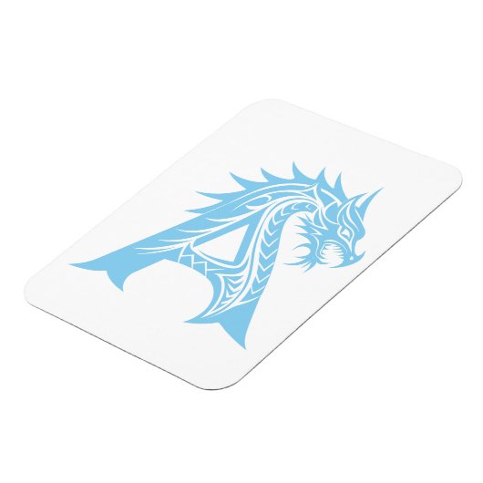 Dragon Styled Letter A, Dragon Alphabet, Monogram Magneet (Linkerzijde)