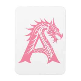 Dragon Styled Letter A, Dragon Alphabet, Monogram Magneet
