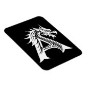 Dragon Styled Letter A, Dragon Alphabet, Monogram Magneet (Rechterzijde)