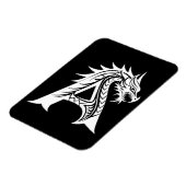 Dragon Styled Letter A, Dragon Alphabet, Monogram Magneet (Linkerzijde)