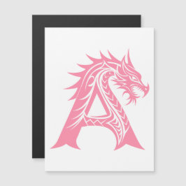 Dragon Styled Letter A, Dragon Alphabet, Monogram Magnetische Uitnodiging