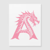 Dragon Styled Letter A, Dragon Alphabet, Monogram Magnetische Uitnodiging (Voorkant)