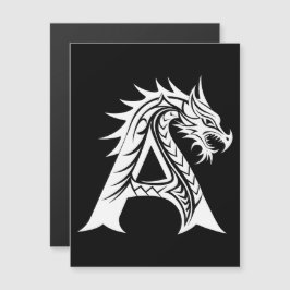 Dragon Styled Letter A, Dragon Alphabet, Monogram Magnetische Uitnodiging