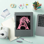 Dragon Styled Letter A, Dragon Alphabet, Monogram Sticker (iPad Cover)