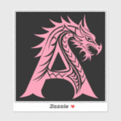 Dragon Styled Letter A, Dragon Alphabet, Monogram Sticker (Vel)