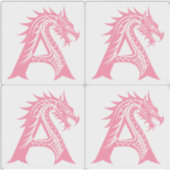 Dragon Styled Letter A, Dragon Alphabet, Monogram Sticker (Voorkant)