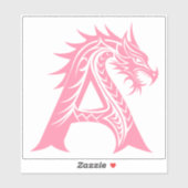 Dragon Styled Letter A, Dragon Alphabet, Monogram Sticker (Vel)