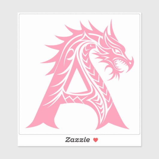 Dragon Styled Letter A, Dragon Alphabet, Monogram Sticker (Vel)