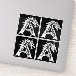 Dragon Styled Letter A, Dragon Alphabet, Monogram Sticker
