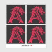Dragon Styled Letter A, Dragon Alphabet, Monogram Sticker (Vel)