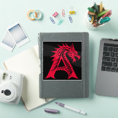 Dragon Styled Letter A, Dragon Alphabet, Monogram Sticker (iPad Cover)