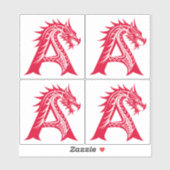Dragon Styled Letter A, Dragon Alphabet, Monogram Sticker (Vel)