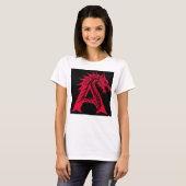 Dragon Styled Letter A, Dragon Alphabet, Monogram T-shirt (Voorkant volledig)