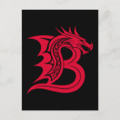 Dragon Styled Letter B, Dragon Alphabet, Monogram Briefkaart (Voorkant)