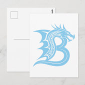 Dragon Styled Letter B, Dragon Alphabet, Monogram Briefkaart (Voorkant / Achterkant)