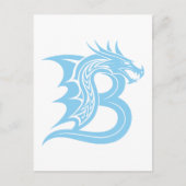 Dragon Styled Letter B, Dragon Alphabet, Monogram Briefkaart (Voorkant)