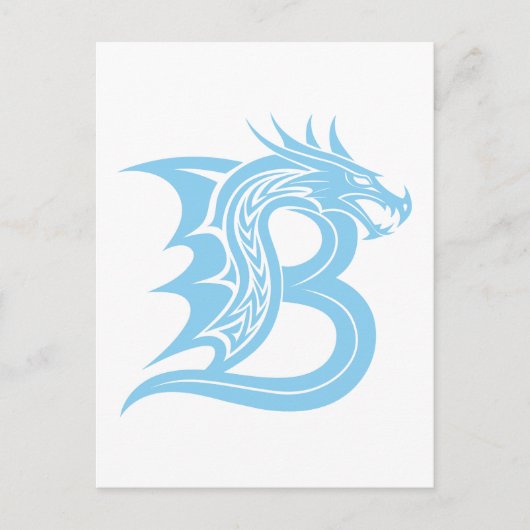 Dragon Styled Letter B, Dragon Alphabet, Monogram Briefkaart (Voorkant)