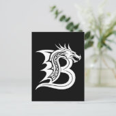 Dragon Styled Letter B, Dragon Alphabet, Monogram Briefkaart (Staand voorkant)