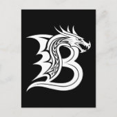 Dragon Styled Letter B, Dragon Alphabet, Monogram Briefkaart (Voorkant)